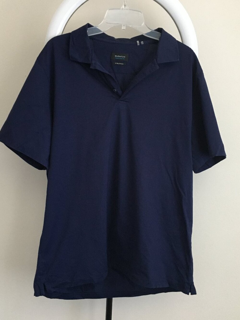 BUGATCHI Blue OOOHCotton Breathable 8 Way Stretch Wrinkle Resistant Polo Shirt